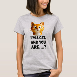 3D Katachtige met Attitude: 'Ik ben een Kat, en Ji T-shirt
