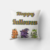 3D Kawaii Pompoen Kat Halloween Worp Kussen (Achterkant)