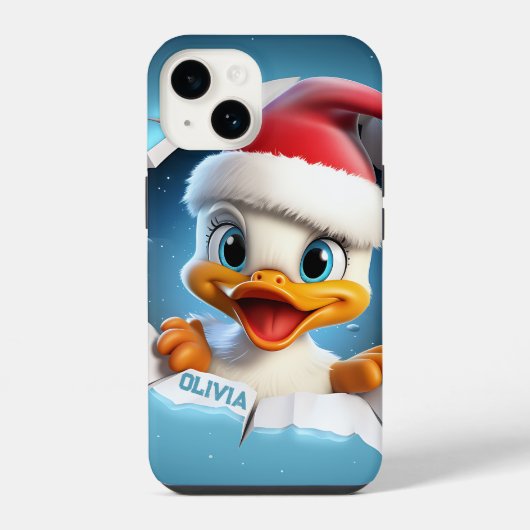 3D Kerst Eend iPhone Hoesje (Achterkant)