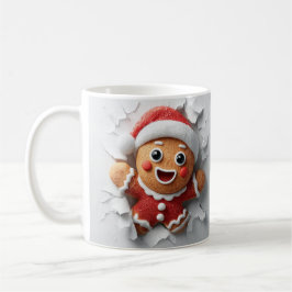 3D Kerst Gingerbread Gat In Een Muurbekermouw Koffiemok