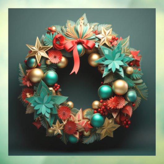 3D Kerst krans venster Cling Raamsticker (Vel 3)