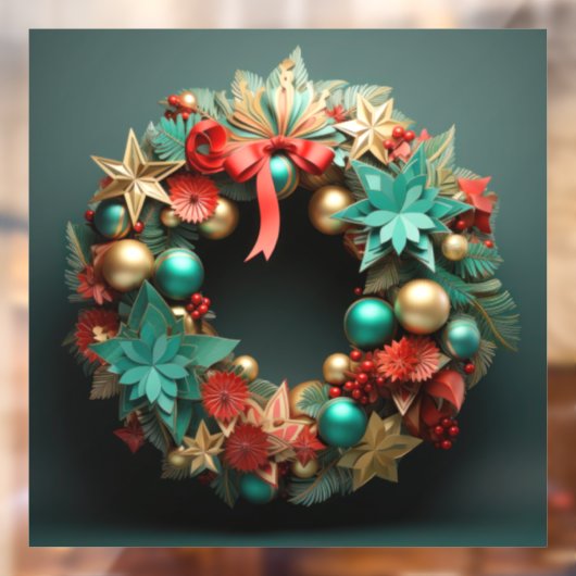 3D Kerst krans venster Cling Raamsticker (Vel 2)