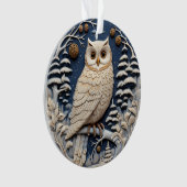 3D Kerst Schattige Witte Uil Dier Ornament (voorkant)