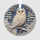 3D Kerst Schattige Witte Uil Dier Ornament (achterkant)