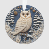 3D Kerst Schattige Witte Uil Dier Ornament (voorkant)