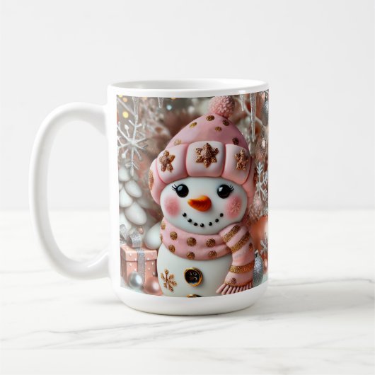 3D Kerst Sneeuwman Koffie Mok (Links)
