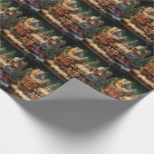 3D Kerst trein inpakpapier (Hoek)