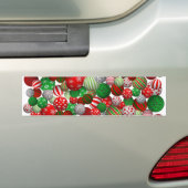 3D kerstballen Bumpersticker (Op auto)