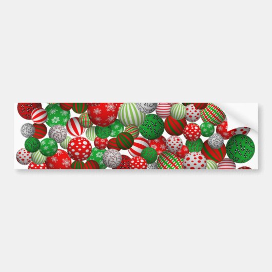3D kerstballen Bumpersticker (Voorkant)