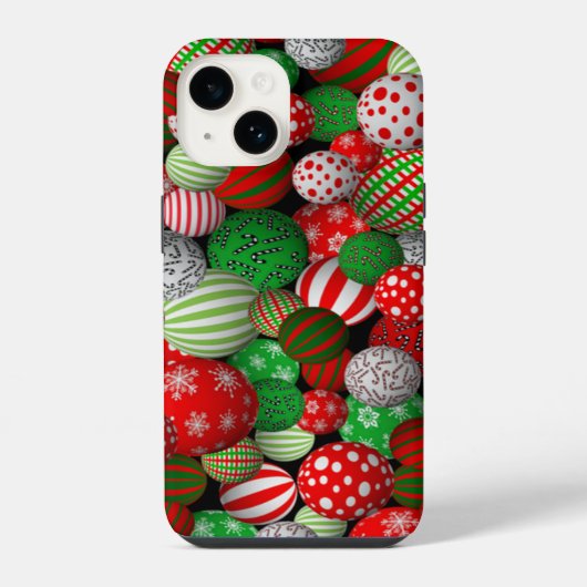 3D kerstballen iPhone Hoesje (Achterkant)