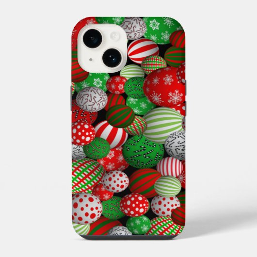 3D Kerstballen iPhone Hoesje (Achterkant)