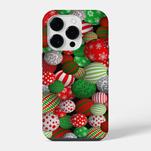 3D Kerstballen iPhone Hoesje (Achterkant)