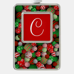 3D kerstballen Verzilverd Omlijst Ornament