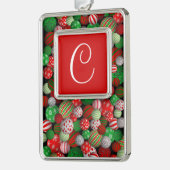 3D kerstballen Verzilverd Omlijst Ornament (Links)