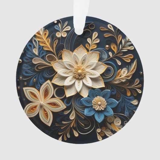 3d Kerstbloemen Ornament (voorkant)