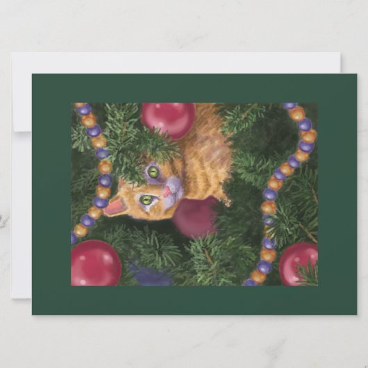 3D kerstboomKaart met katten en honden Pop omhoog (Achterkant)