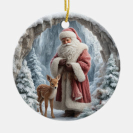 3D kerstboomornament van keramiek met Sinterklaas  Keramisch Ornament
