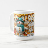 3D Kerstcadeaus Sneeuwman Koffiemok (Voorkant links)