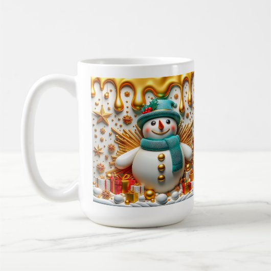 3D Kerstcadeaus Sneeuwman Koffiemok (Links)