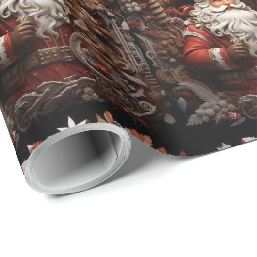  3D-kerstman Cadeaupapier (Rol Hoek)