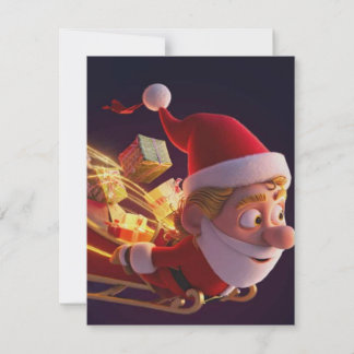 3D Kerstman Kerstgroetkaart – Feestelijk H Notitiekaartje