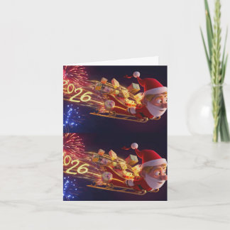 3D Kerstman Kerstgroetkaart – Festive H Kaart