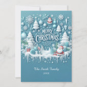 3D Kerstman Kerstkaart (Voorkant)