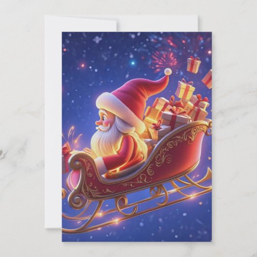 3D Kerstman Kerstkaart – Festive H (Voorkant)