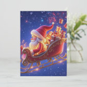 3D Kerstman Kerstkaart – Festive H (Staand voorkant)