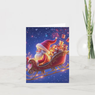 3D Kerstman Kerstkaart – Festive H Feestdagen Kaart