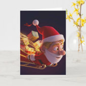 3D Kerstman kerstkaart – Festive H Kaart (Gele Bloem)