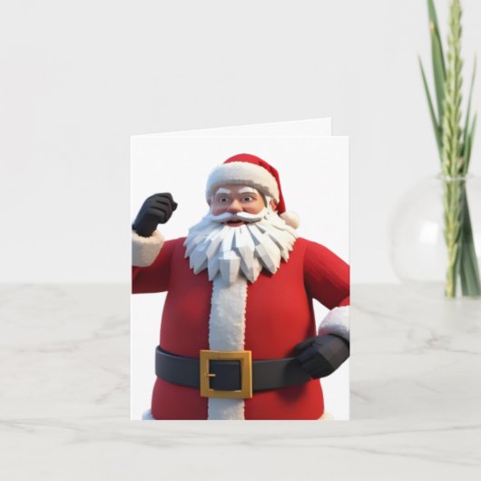 3D Kerstman Kerstkaart – Festive H Kaart (Voorkant)