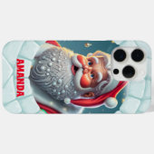 3D Kerstman Kerstmis Gepersonaliseerde Naam Case-Mate iPhone Case (Achterkant (horizontaal))