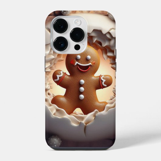 3D Kerstman Kerstmis iPhone Hoesje (Achterkant)