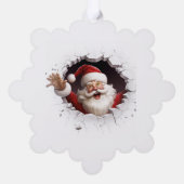 3D Kerstman Ornament Kaart (Achterkant)