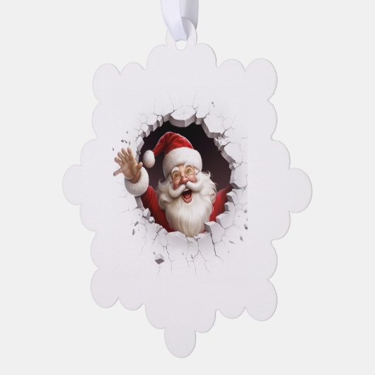 3D Kerstman Ornament Kaart (Links)