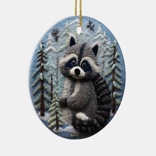 3D Kerstmis Dierlijke Bosgrond Keramisch Ornament (Rechts)