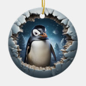 3D Kerstmis Pinguïn Keramisch Ornament (Voorkant)