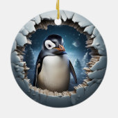 3D Kerstmis Pinguïn Keramisch Ornament (Achterkant)