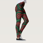 3D Kerstmis, Rood & Groen Leggings (Rechts)