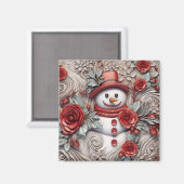 3D Kerstmis Sneeuwman Magneet (Voorkant / Achterkant)