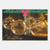 3D Kerstmisdoppen Verpakkende Document Vlakke Blad Inpakpapier Vel (Voorkant)