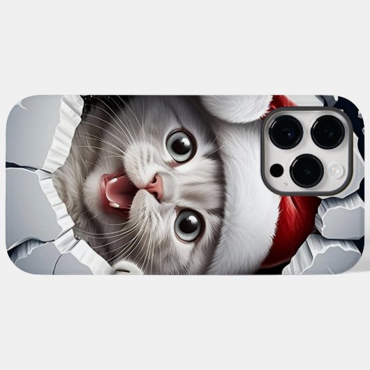 3D Kerstmiskitten Case-Mate iPhone Case (Achterkant (horizontaal))