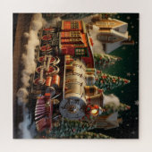 3D Kersttrein puzzel Legpuzzel (Horizontaal)