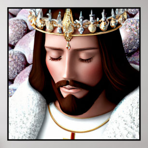 3D Kijk AI King of the Universe Jesus Poster