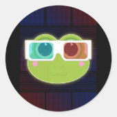 3D Kikker Ronde Sticker (Voorkant)