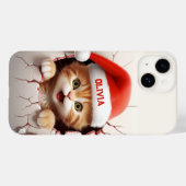 3D Kitten Kerstmis Case-Mate iPhone Case (Achterkant (horizontaal))