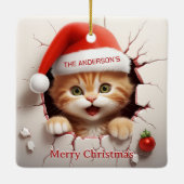 3D Kitten Kerstmis Keramisch Ornament (Achterkant)