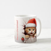 3D Kitten Kerstmis Koffiemok (Voorkant rechts)
