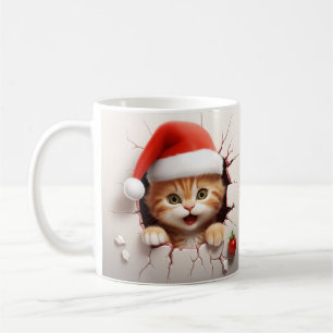 3D Kitten Kerstmis Koffiemok